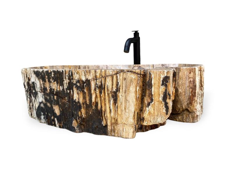 WASHBECKEN AUS VERSTEINERTEM HOLZ SUNSET