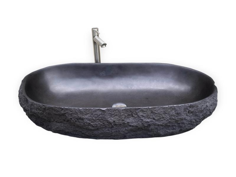 LAVABO NEGRO DE PIEDRA DE LAVA CHIPRE