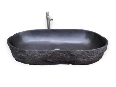 LAVABO NEGRO MATE DE PIEDRA DE LAVA CHIPRE