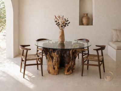 TAVOLO IN LEGNO FATTO DI RADICI