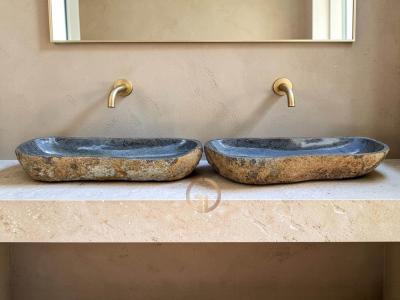 SET WASHBASIN RIVER STONE TWINS