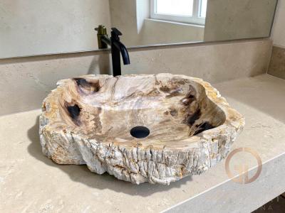 VASQUE EN BOIS NATUREL PETRIFIE GOLD COAST
