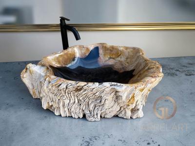 LAVABO BEIG DE MADERA FOSILIZADA MAUI