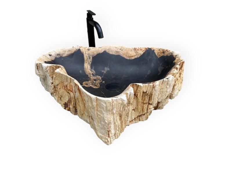 LAVABO DE PIEDRA MACIZA EN MADERA PETRIFICADA ETNA
