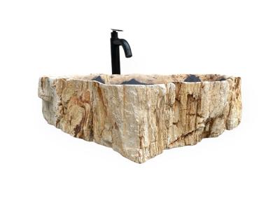 LAVABO DE PIEDRA MACIZA EN MADERA PETRIFICADA ETNA