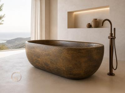 KHAKI BADEWANNE AUS ZEMENT PORTINATX