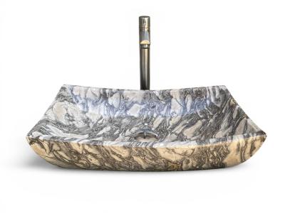 LAVABO DA APPOGGIO RETTANGOLARE IN MARMO SUNNY