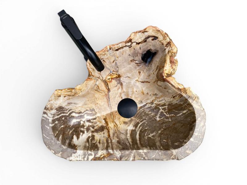 FOSSILIZED WOODEN WASHBASIN MOANDA