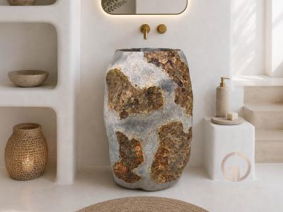 EXCLUSIVE STONE PEDESTAL SINK DALMATIAN