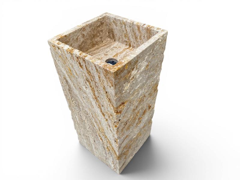 LAVABO DE PIE TRAVERTINO EN PIEDRA NATURAL DE ONIX