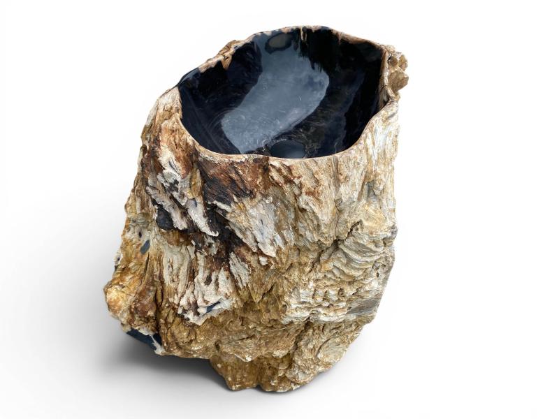 LAVABO DE PIE MAJESTUOSO DE MADERA PETRIFICADA MALAWI