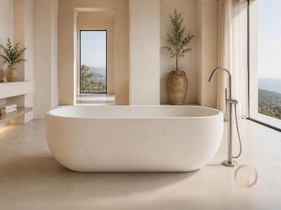 SKULPTURALE BADEWANNE WEISS MARATEA