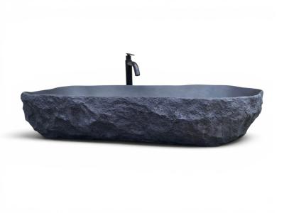 IMPOSING SINK WITH DARK STONE NUBIA