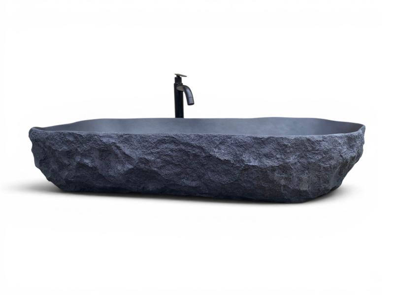 LAVABO IMPONENTE DE PIEDRA OSCURA NUBIA