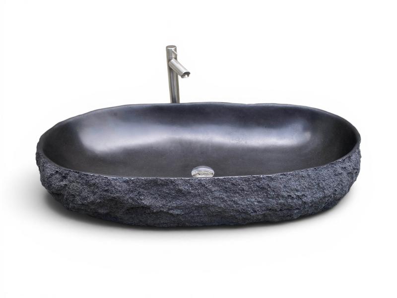 LAVABO NEGRE MAT DE PEDRA DE LAVA XIPRE