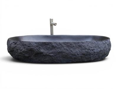 WASCHBECKEN SCHWARZ MATT AUS LAVASTEIN ZYPERN