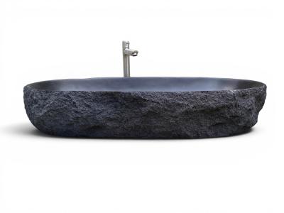 VASQUE NOIR MAT EN PIERRE DE LAVE CHYPRE