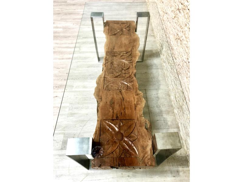 CARVED WOODEN DINING TABLE