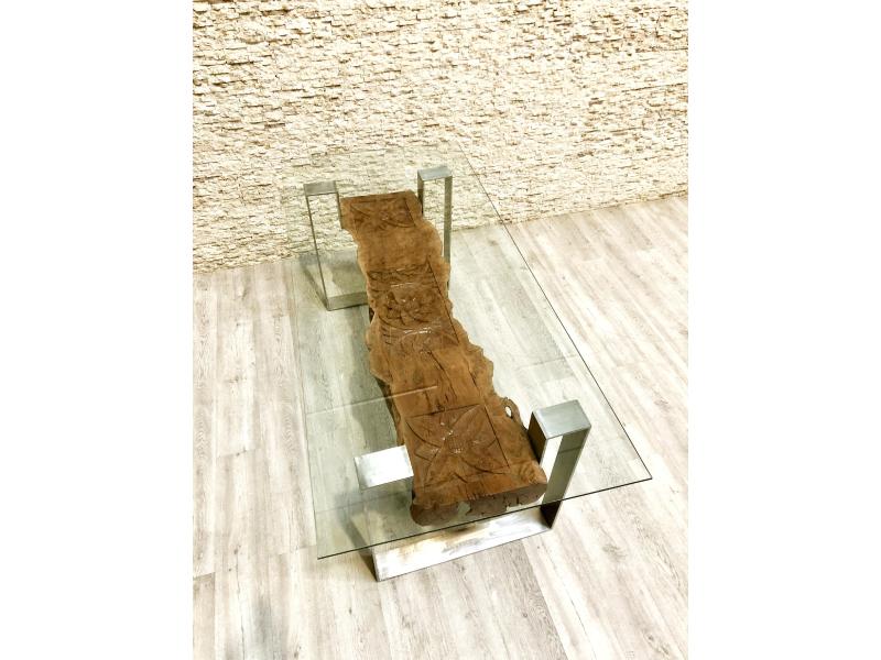 CARVED WOODEN DINING TABLE