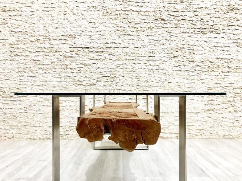 CARVED WOODEN DINING TABLE