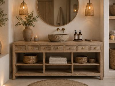 NATURAL WOOD BATHROOM VANITY ALSACE