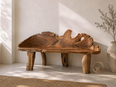 RUSTIC BENCH IN TEAK WOOD ROUSSILLON