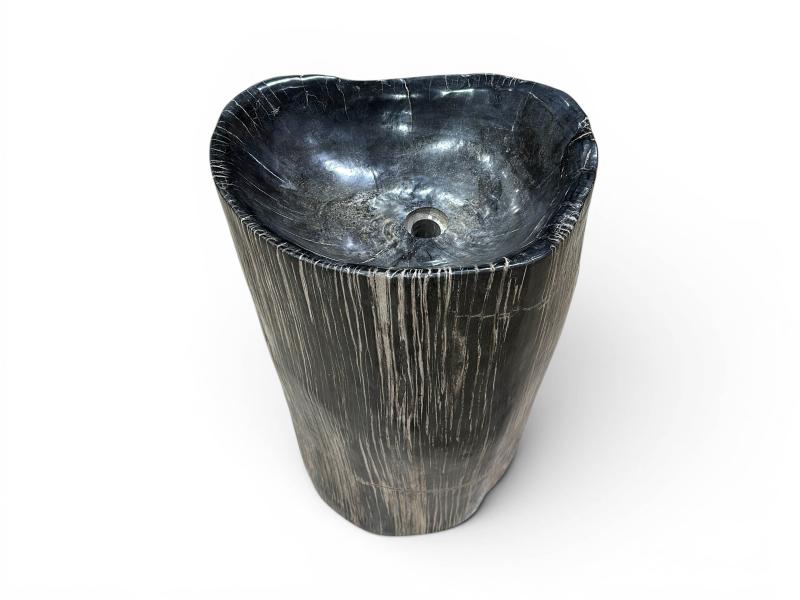 LAVABO PEDESTAL STATEMENT EN MADERA PETRIFICADA VALENZA