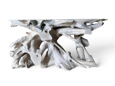 CONSOLE DI RADICE IN TEAK BIANCO ASPEN