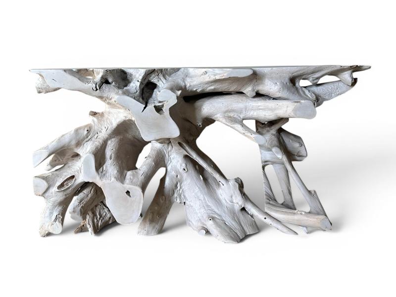 CONSOLE DI RADICE IN TEAK BIANCO ASPEN