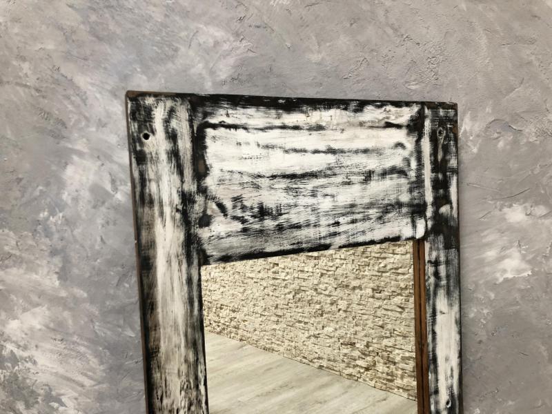 RECYCLED WOOD MIRROR GREY