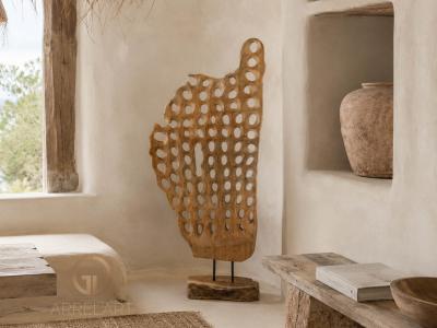ESCULTURA ABSTRACTA DE TECA PUGLIA