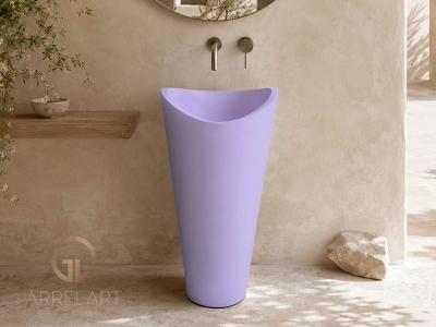 LAVENDER COLOURED PEDESTAL WASHBASIN