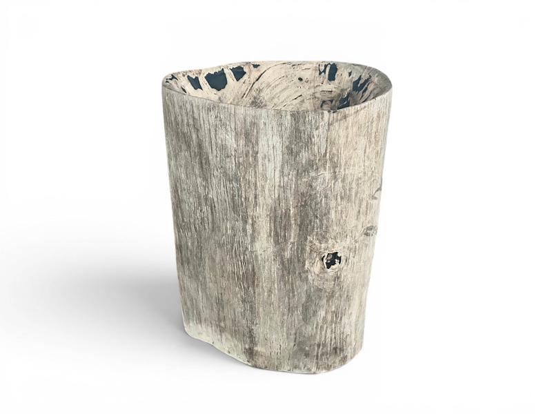 LAVABO INDEPENDANT EN BOIS PETRIFIE MASSIF OLBIA