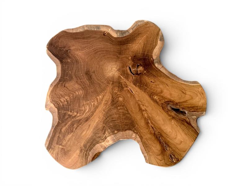TABURETE ESCULTURAL DE MADERA DE TECA HANKO