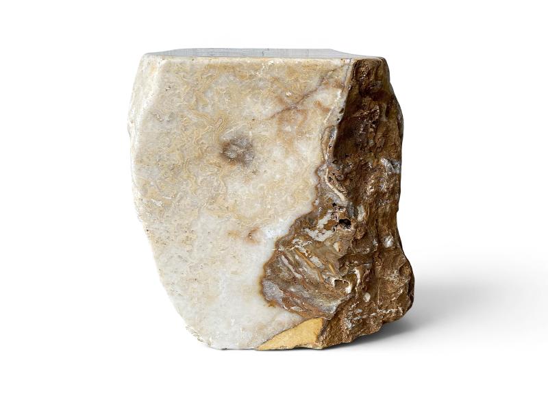 TABURETE DE ONIX NATURAL MACIZO IVORY