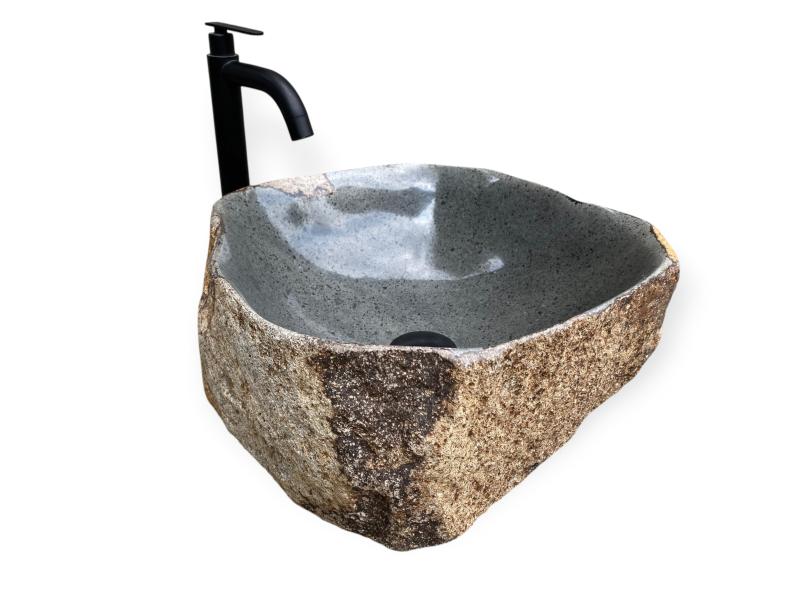 WASCHBECKEN AUS NATURFARBENEM STEIN LEVANZO