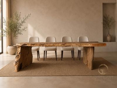 TAVOLO A FORMA DI L IN LEGNO NATURALE PORTOFINO