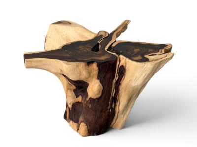 TABLE BASSE BICOLORE EN BOIS MASSIF DELTA