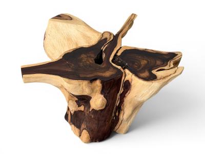 MESA DE CENTRO BICOLOR DE MADERA MACIZA DELTA
