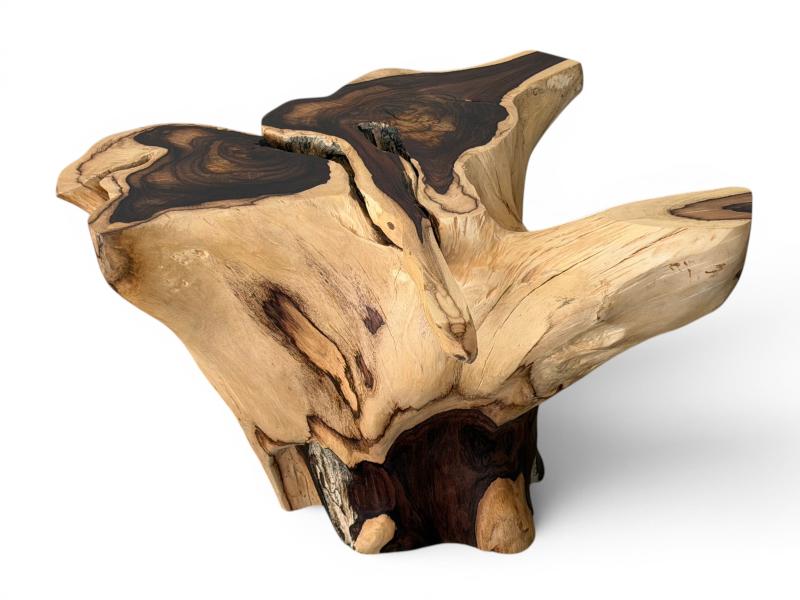 MESA DE CENTRO BICOLOR DE MADERA MACIZA DELTA