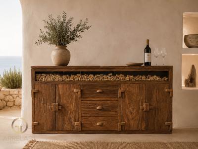 BUFFET RUSTIQUE EN BOIS DE TECK CASSIS