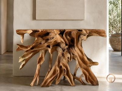 ORIGINAL INDIANA WOOD ROOT CONSOLE TABLE