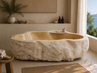 BAÑERA SOFISTICADA DE ONIX BLANCA TYREL