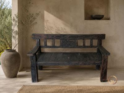 BANQUETA DISTINTIVA DE MADERA GREGO