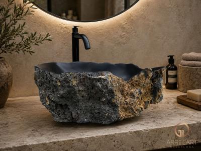 LAVABO VOLCANICO DE PIEDRA DE LAVA MAGMA