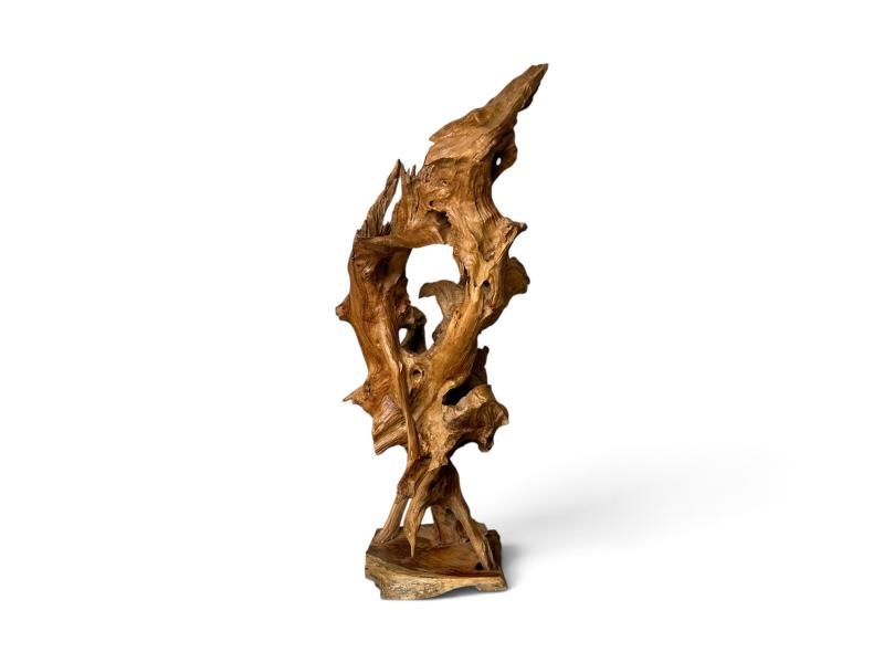WOODEN SCULPTURE IN THE SHAPE OF A LEAF