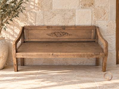 BANQUETA DE MADERA ANTIGUA DE TECA ORBIT