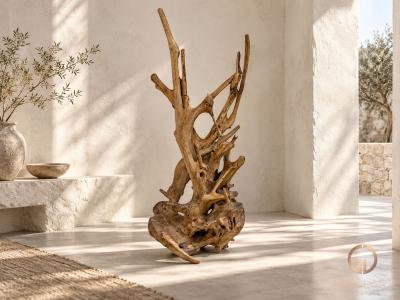 RUSTIC WOODEN SCULPTURE SUZANNE