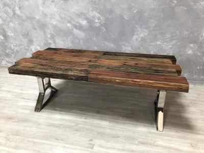 TABLE À MANGER DE BOIS DE CHEMIN DE FER BURANO