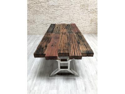 TABLE À MANGER DE BOIS DE CHEMIN DE FER BURANO